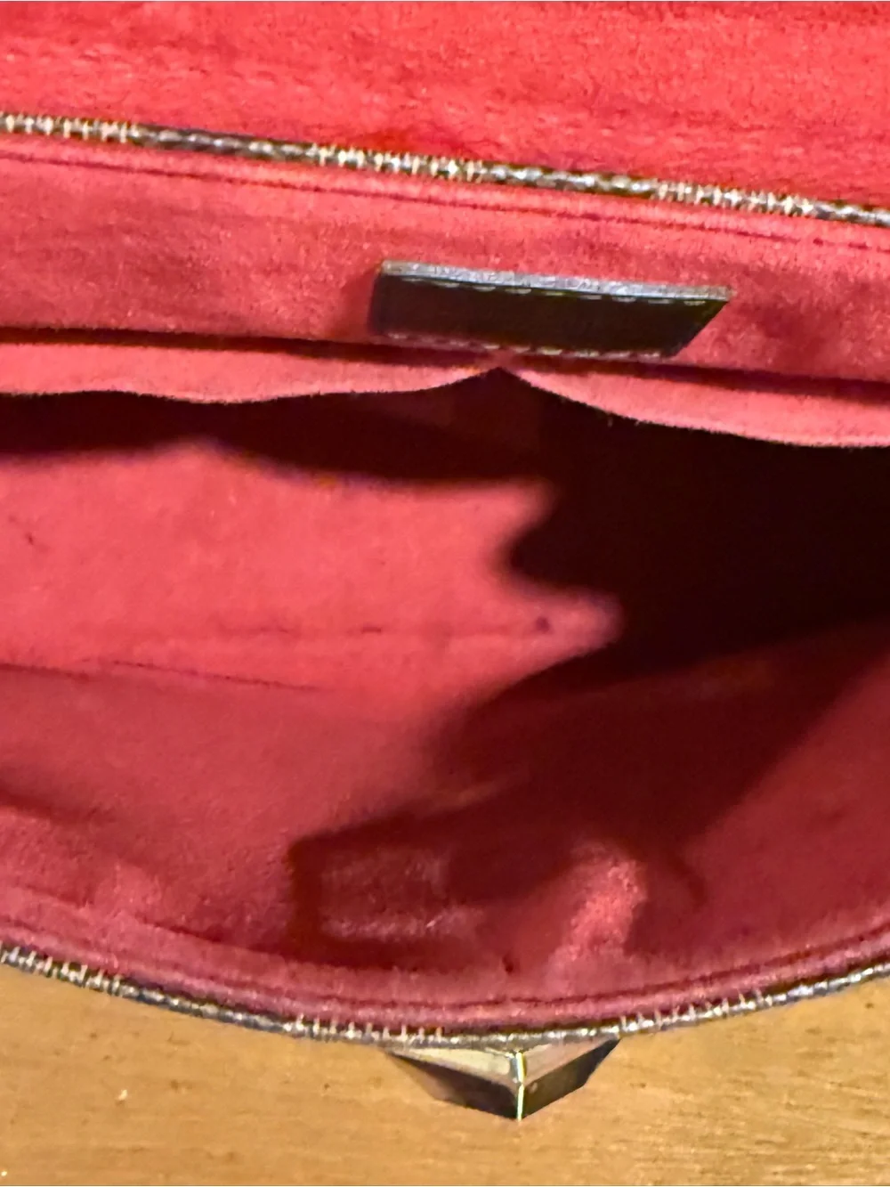 Louis Vuitton Brown Damier Canvas Satchel with Gold Hardware